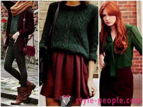 Cranberry color in the clothes: the combination, shades