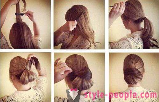Simple hairstyles for the evening to medium hair