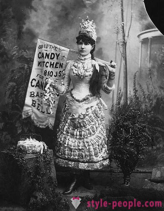 Women with advertising banners on dresses