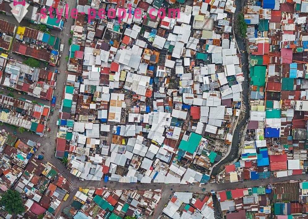 The slums of Manila bird's-eye view