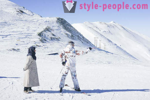 What happens at the ski resorts in Iran
