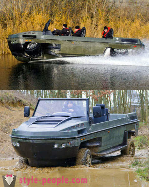 Amphibious truck and an SUV
