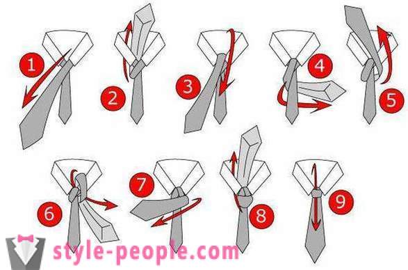 Tie knots: views. His tie in the classic version: step by step instructions. How to tie a tie a double knot