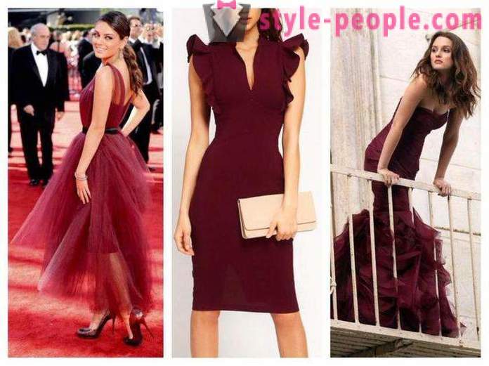Colored evening dress Marsala: interesting ideas and recommendations