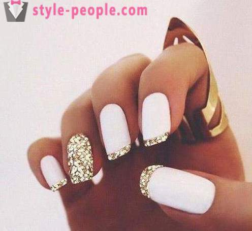 White Manicure: ideas and photos. White New Year's manicure with sequins
