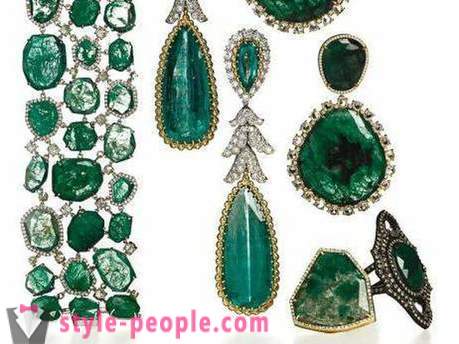 Green precious stones: emerald, demantoid, tourmaline