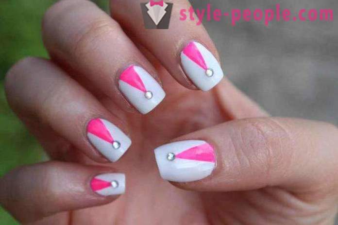 Pink manicure with white: design ideas