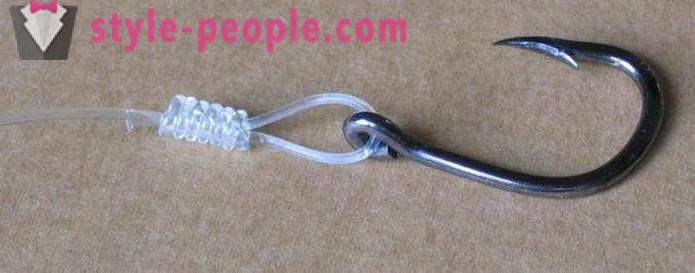 Knots hook with a shovel, with a ring. Knotless knot to the hook