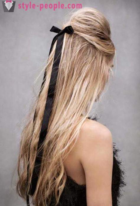 Beautiful hairstyles with ribbons in their hair