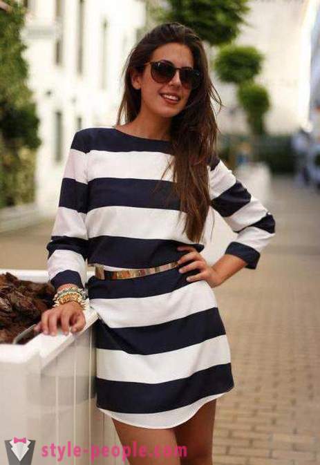 Fashionable summer dress with stripes