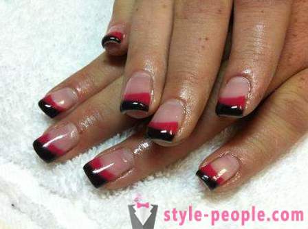 Nail extensions on tips gel and acrylic
