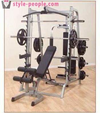 Smith machine. Fitness equipment for home