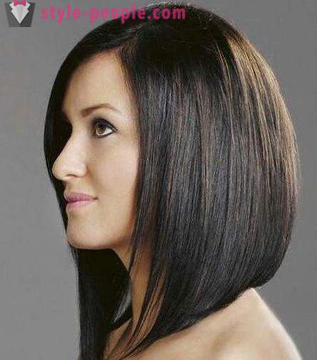 Elongated square on long hair. Fashion beautiful hairstyles and haircuts