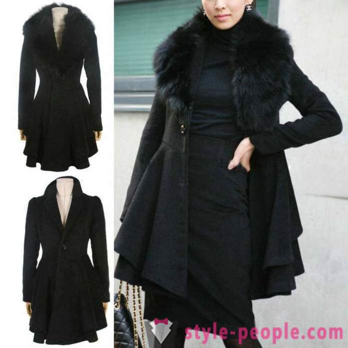 Coat with fur collar - a sign of a unique taste