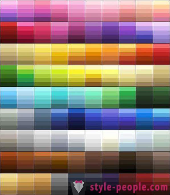 The palette of hair colors. The palette of paint colors for hair