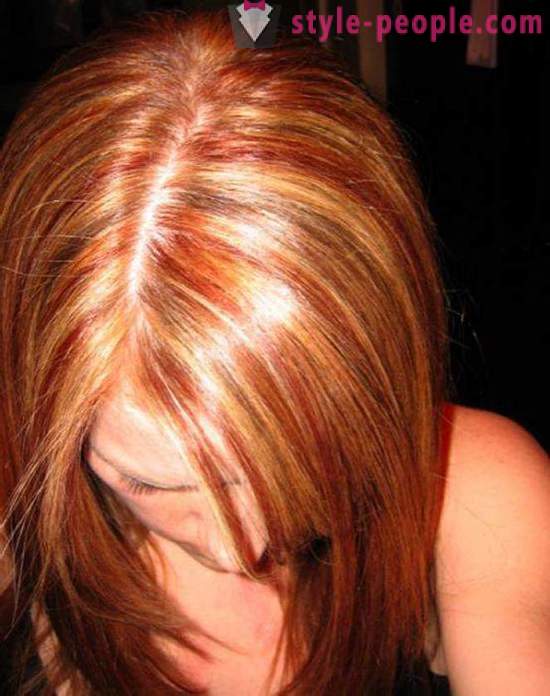 Highlights on the red hair. Popular issues